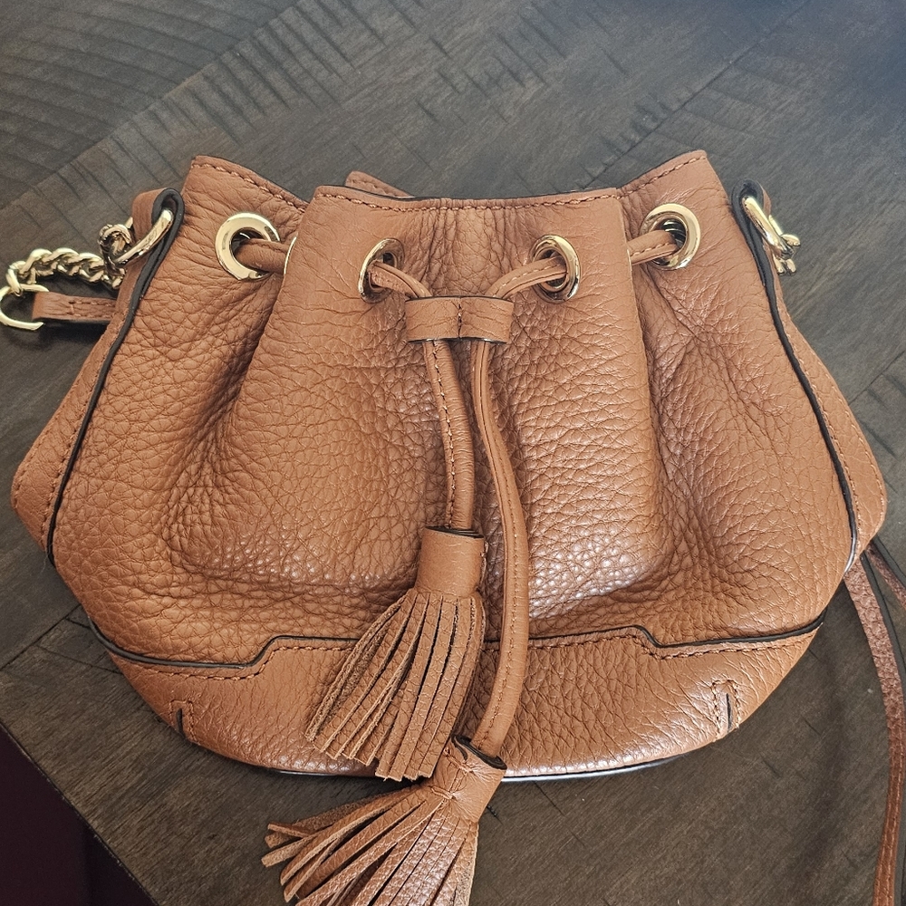 Rebecca Minkoff Brown Leather Shoulder Bag with Tassel